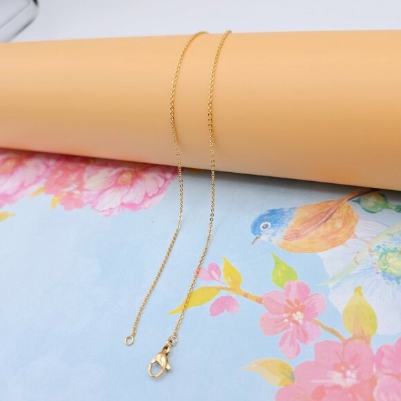 "Elegant Rose Gold Cable Chain Necklace, 24 Inch, Gold Plated Brass, XPNL0100 - Picture 6 of 12